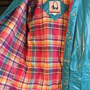 Vintage! sailmaker outerwear, blue vinyl raincoat